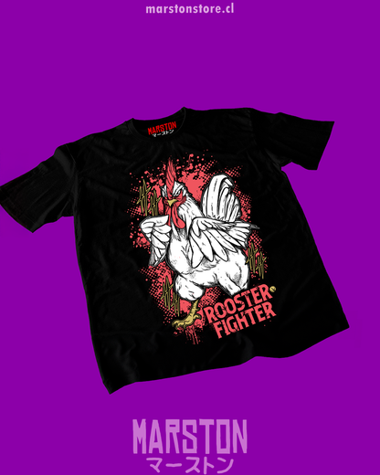Polera negra de Rooster Fighter con Keiji