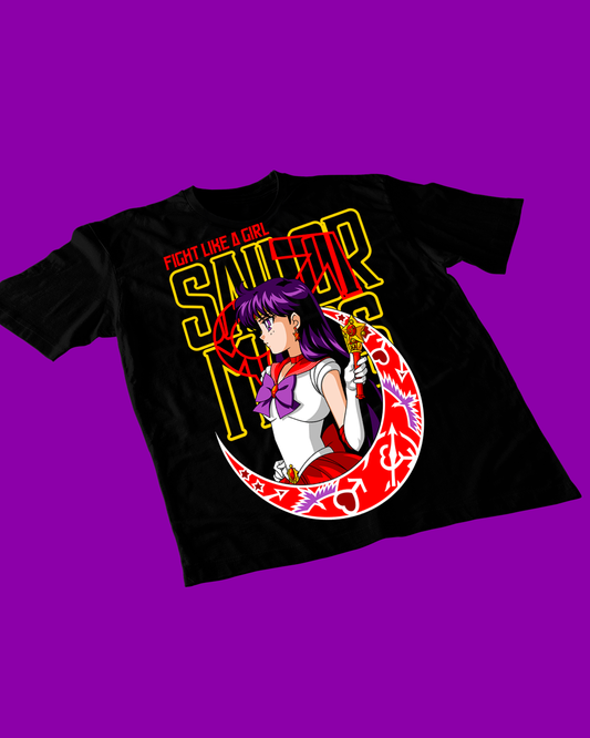 Polera negra de Sailor Moon con diseño anime