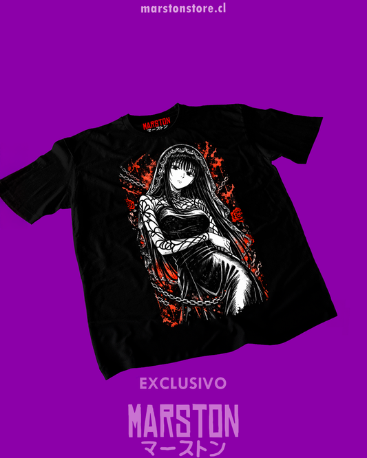 Polera negra de Sakamoto Days con Osaragi