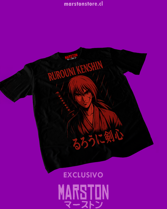 Polera negra de Samurai X con Kenshin Himura