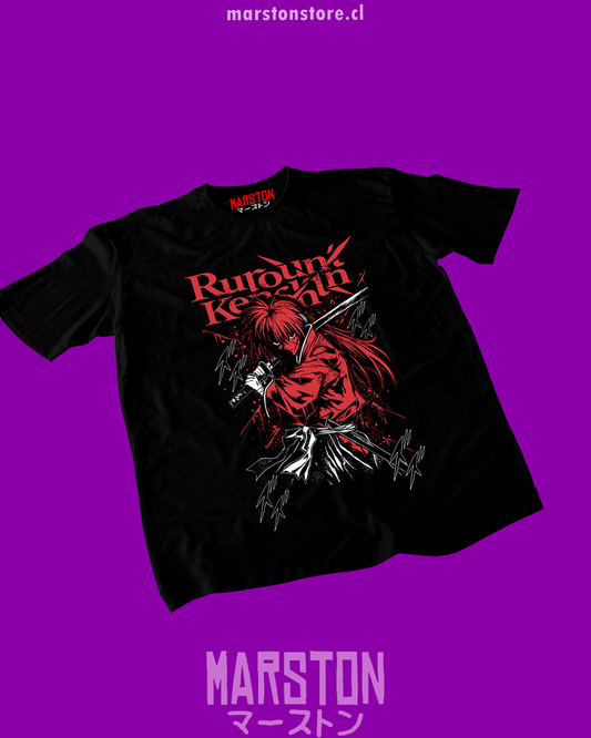 Polera negra de Samurai X con Kenshin Himura