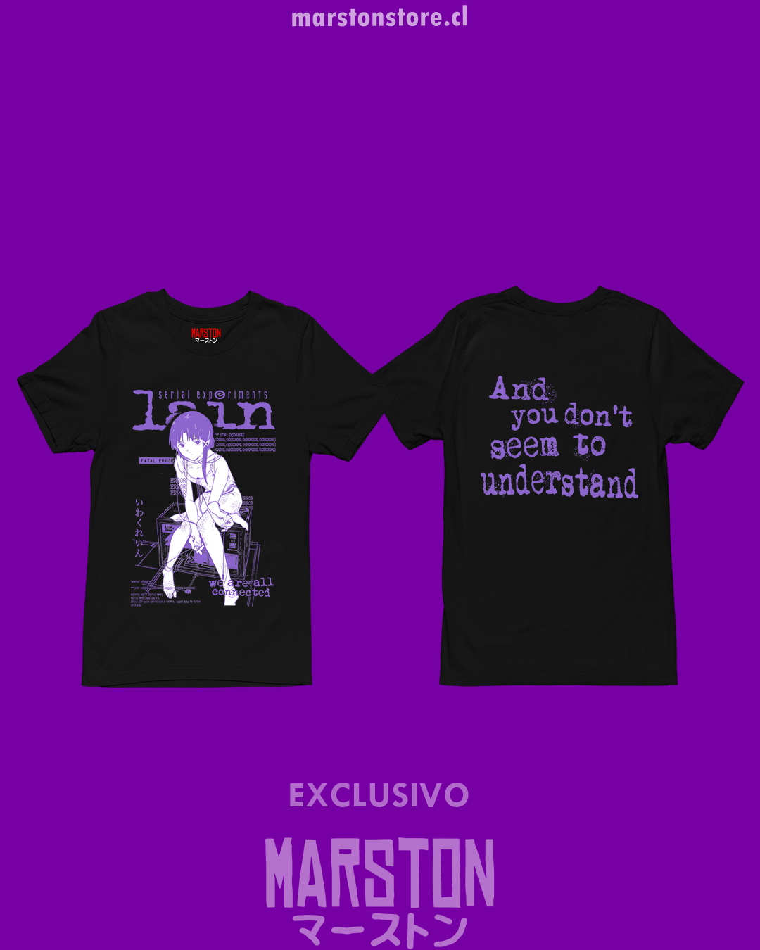 Polera negra de Serial Experiments Lain