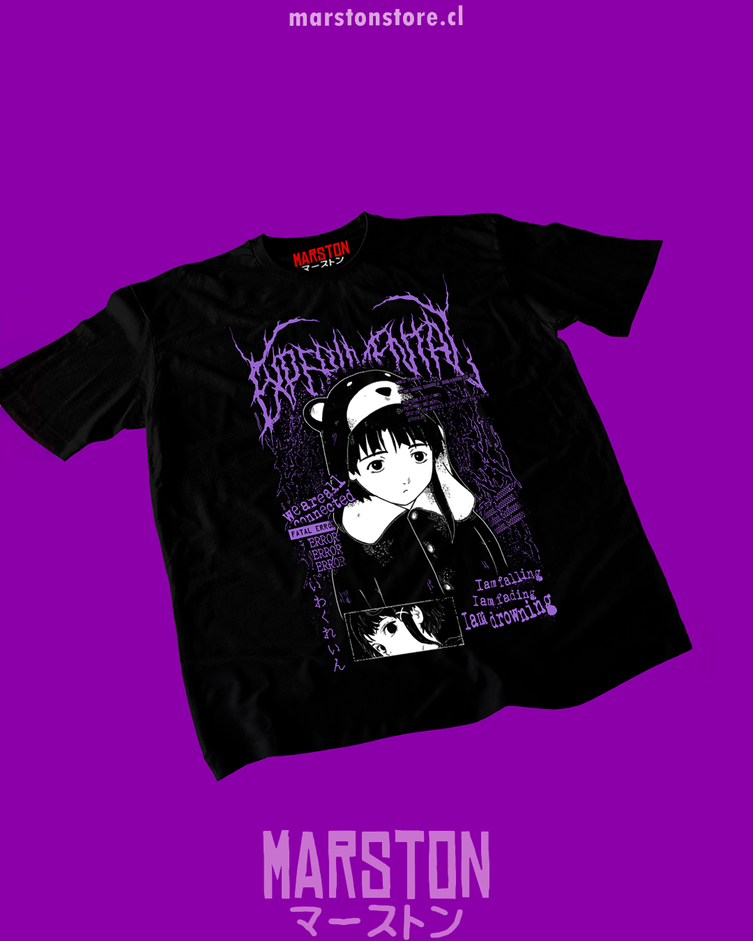 Polera negra de Serial Experiments Lain