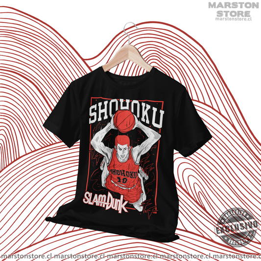 Polera negra de Slam Dunk con Hanamichi Sakuragi