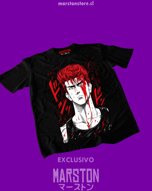 Polera negra de Slam Dunk con Hanamichi Sakuragi
