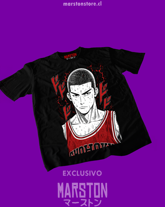 Polera negra de Slam Dunk con Hanamichi Sakuragi