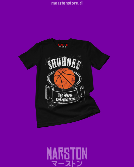 Polera negra de Slam Dunk con Shohoku