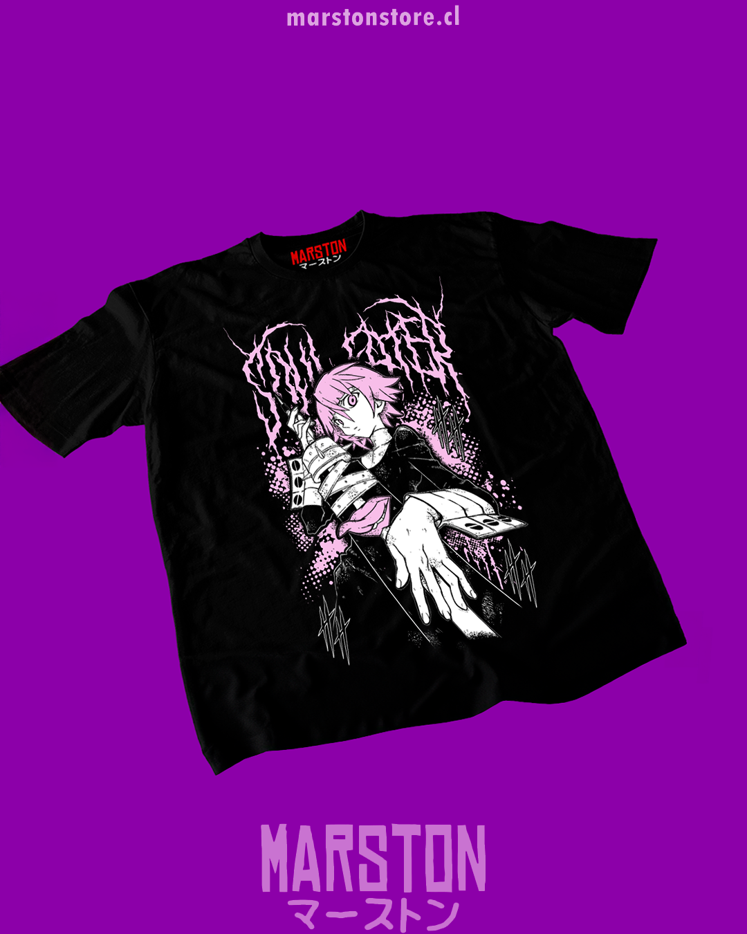 Polera negra de Soul Eater con Crona