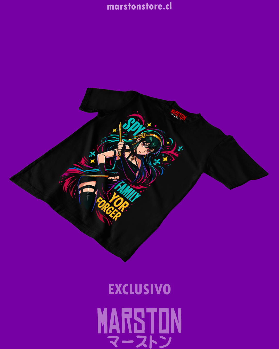 Polera negra de Spy x Family con Yor Forger
