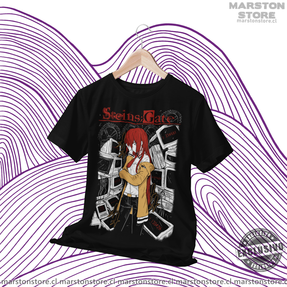 Polera negra de Steins;Gate con Kurisu Makise