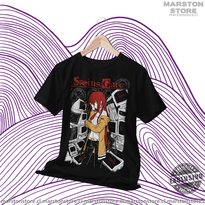 Polera negra de Steins;Gate con Kurisu Makise