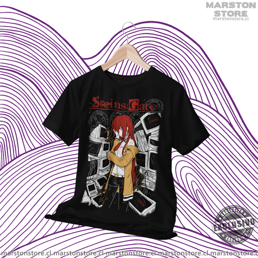 Polera negra de Steins;Gate con Kurisu Makise