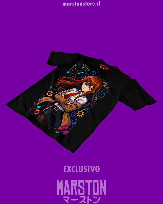 Polera negra de Steins;Gate con Kurisu Makise