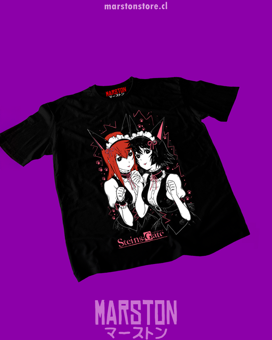 Polera negra de Steins;Gate con Kurisu Makise