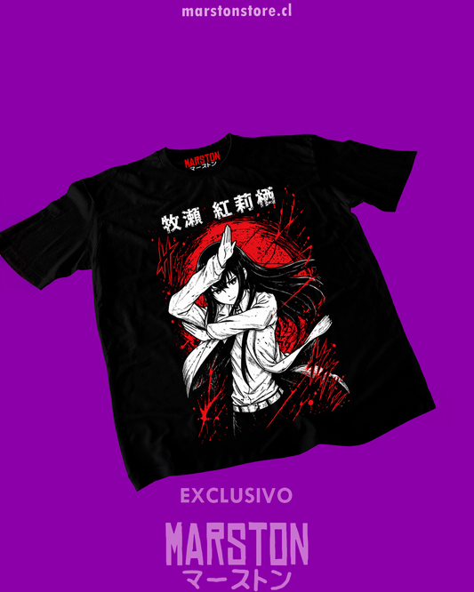 Polera negra de Steins;Gate con Kurisu Makise