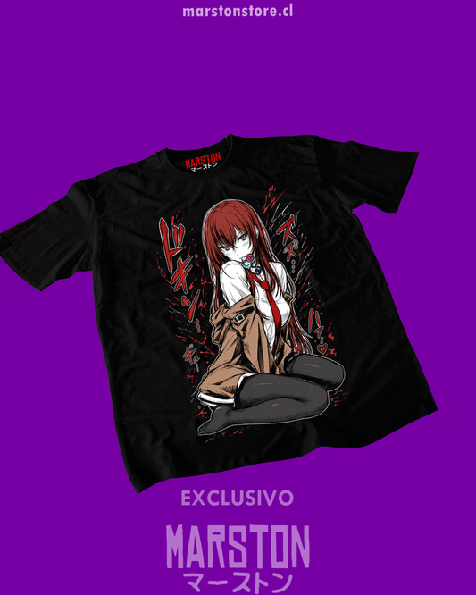 Polera negra de Steins;Gate con Kurisu Makise