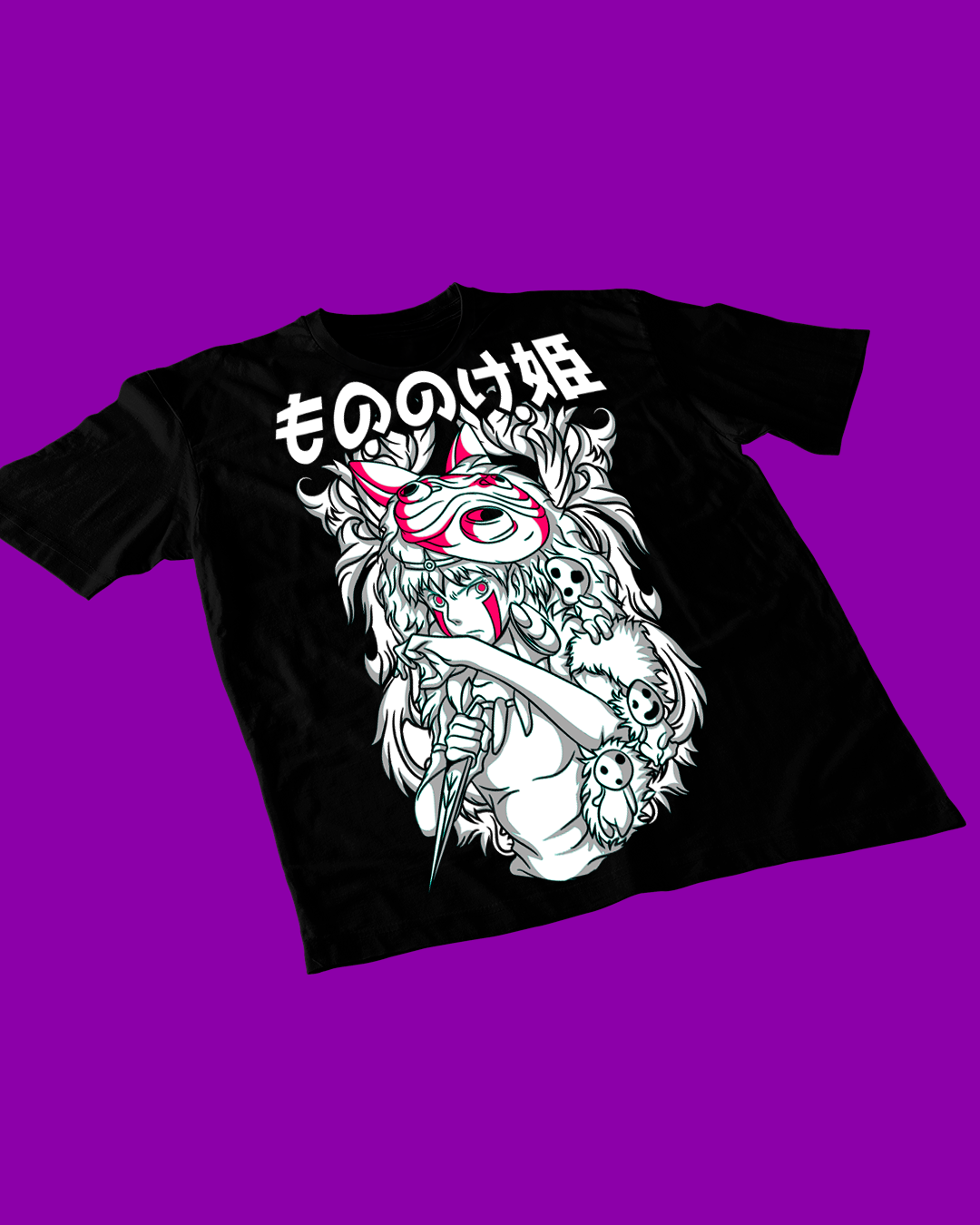 Polera negra de Studio Ghibli: Princesa Mononoke (Princess Mononoke)