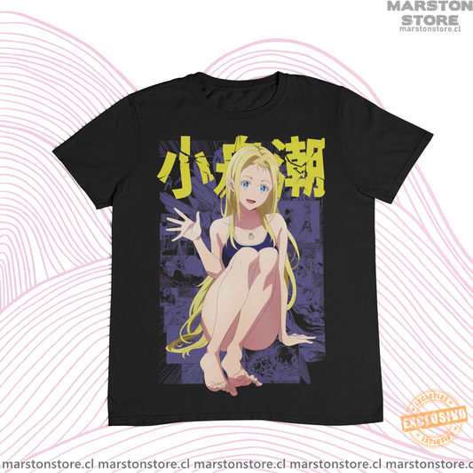 Polera negra de Summer Time Rendering con Ushio Kofune