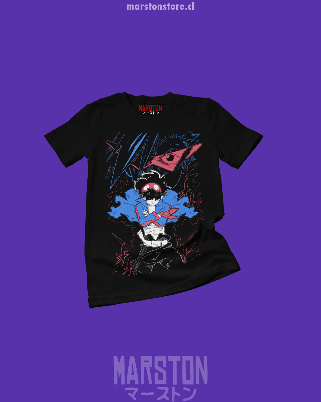 Polera negra de Tengen Toppa Gurren Lagann con Simon