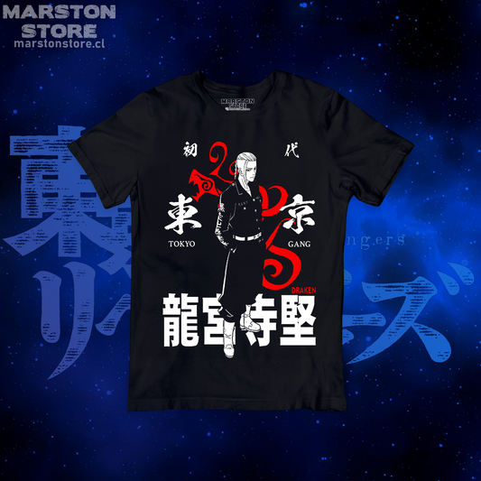 Polera negra de Tokyo Revengers con Ken Ryuguji (Draken)