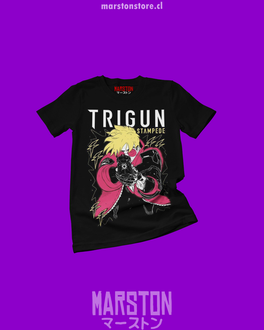 Polera negra de Trigun con Vash the Stampede