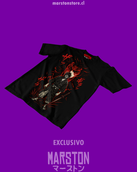 Polera negra de Vagabond con Miyamoto Musashi