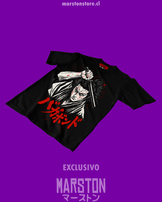 Polera negra de Vagabond con Miyamoto Musashi