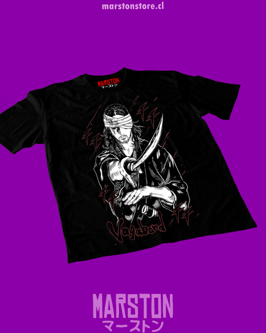 Polera negra de Vagabond con Miyamoto Musashi