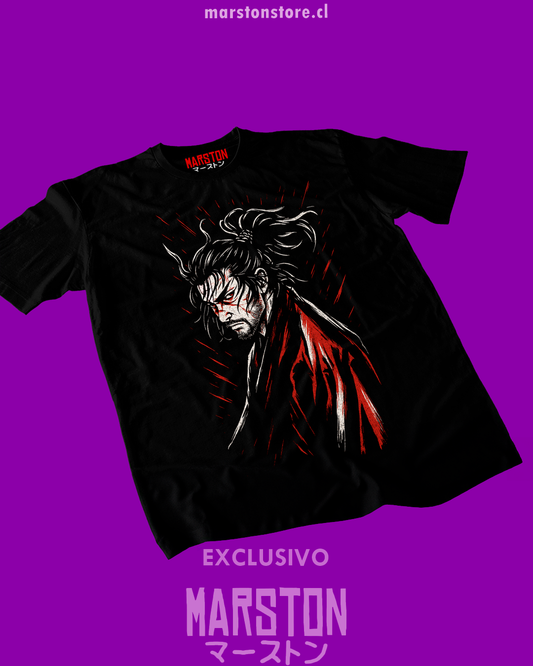 Polera negra de Vagabond con Miyamoto Musashi
