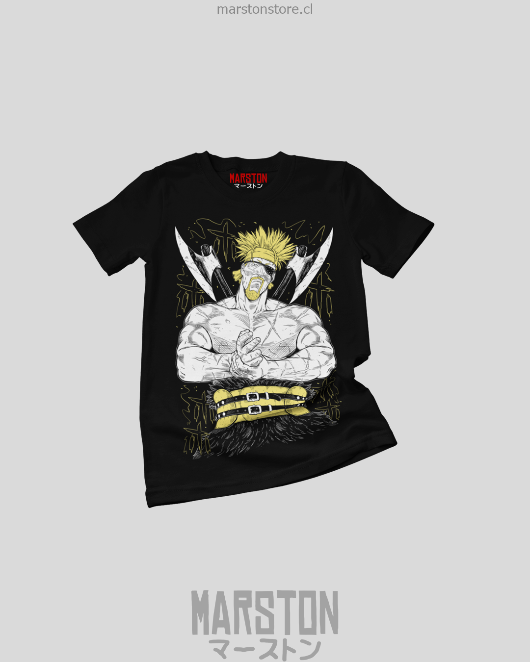 Polera negra de Vinland Saga con Thorkell