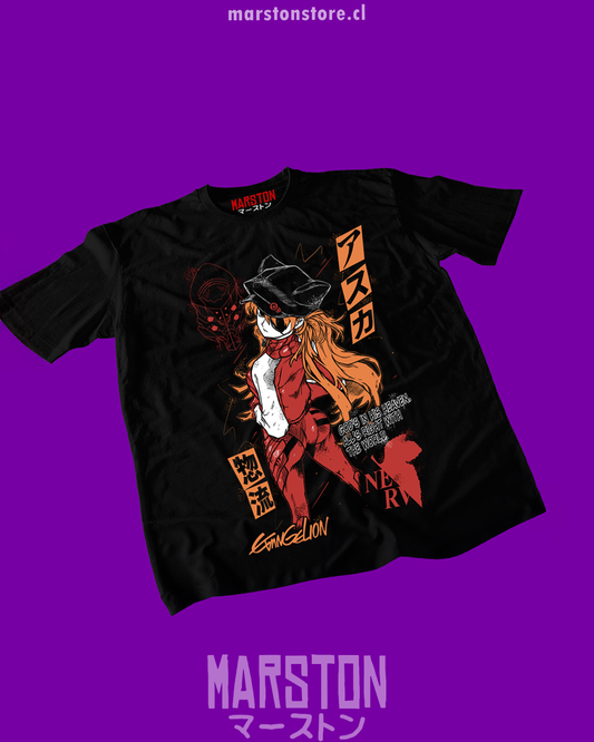 Polera Neon Genesis Evangelion con diseño de Asuka Langley Soryu