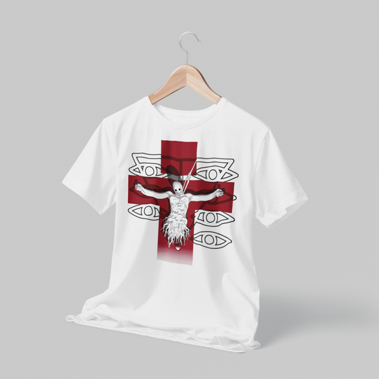 Polera blanca Neon Genesis Evangelion con diseño inspirado en el anime