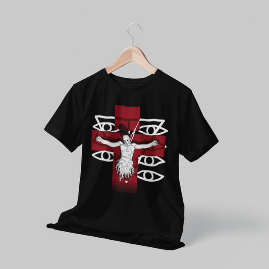 Polera negra Neon Genesis Evangelion con diseño inspirado en el anime