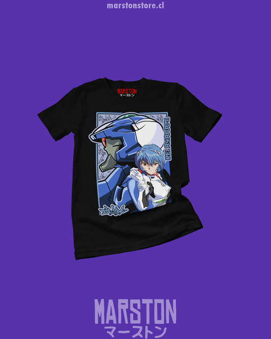 Polera Neon Genesis Evangelion con diseño de Rei Ayanami