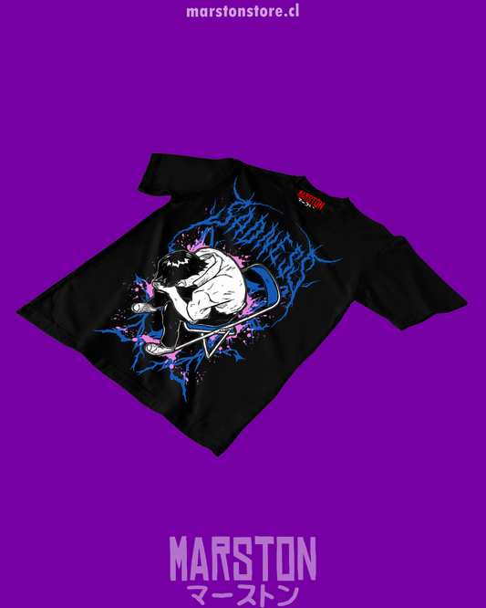 Polera negra Neon Genesis Evangelion con diseño de Shinji Ikari