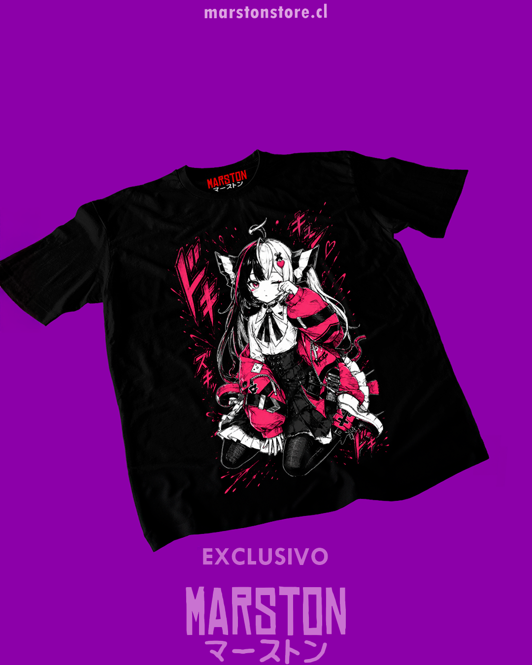 Polera negra Neverness to Everness con diseño de Lacrimosa