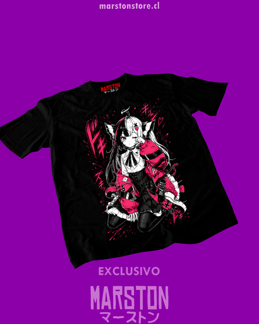 Polera negra Neverness to Everness con diseño de Lacrimosa