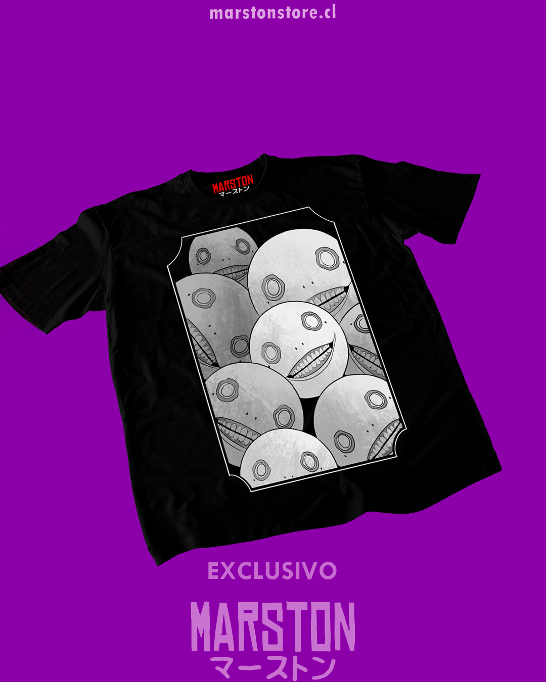 Polera negra NieR Replicant con diseño de Emil
