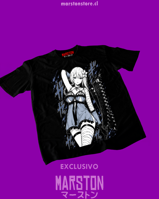 Polera negra NieR Replicant con diseño de Kainé