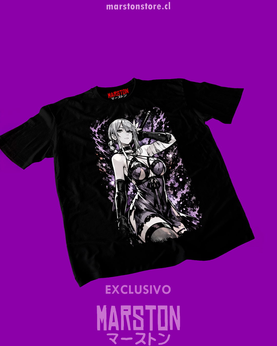 Polera negra NieR Replicant con diseño de Kainé