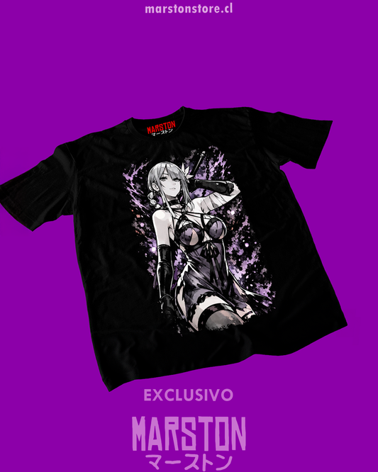 Polera negra NieR Replicant con diseño de Kainé