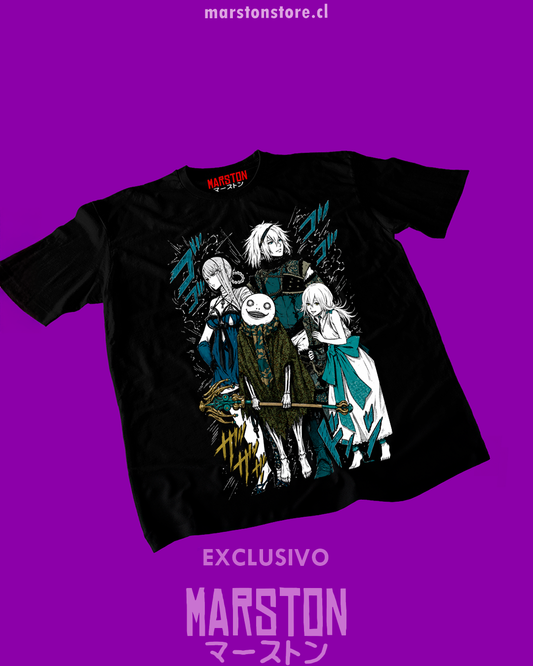 Polera negra NieR Replicant con Kainé, Nier, Yonah y Emil