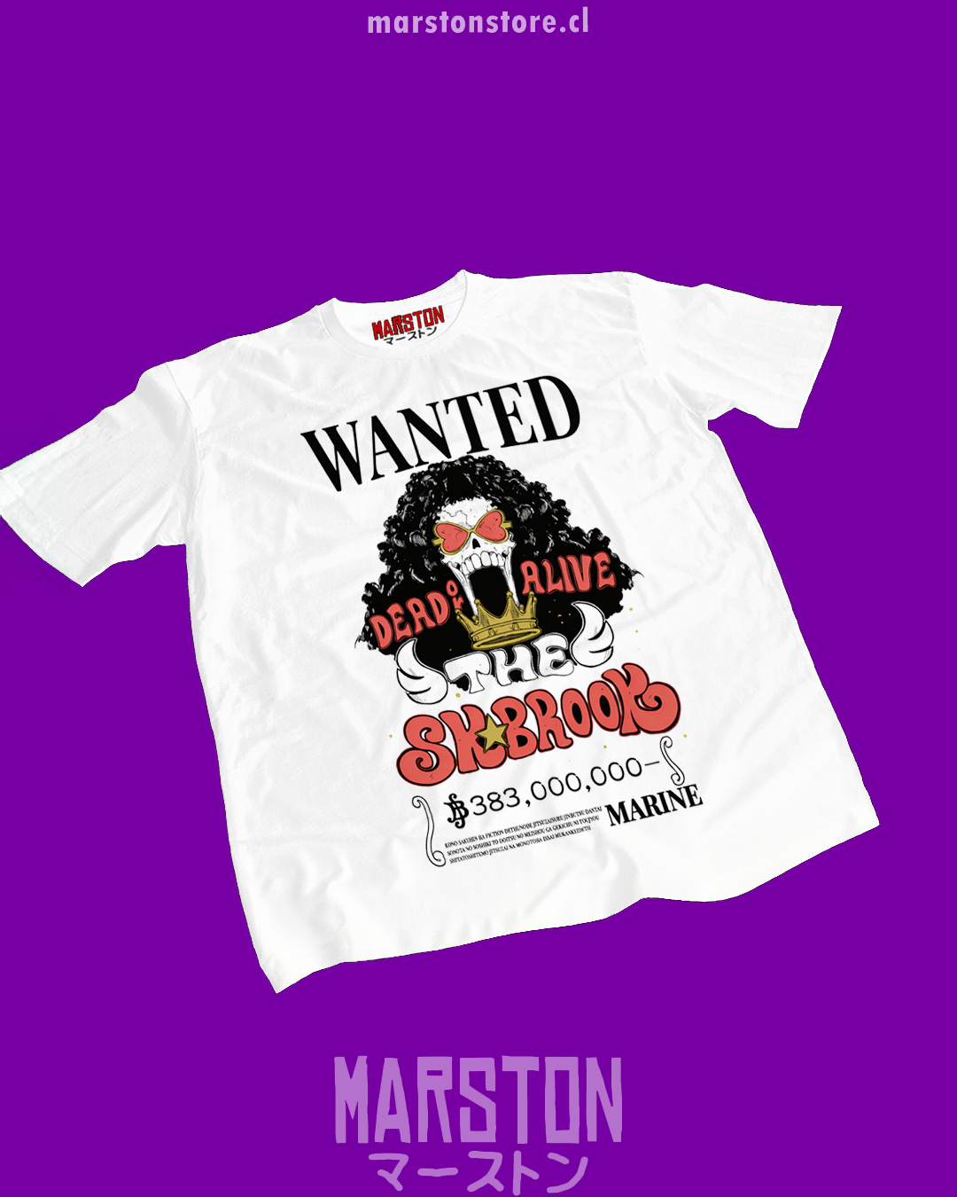 Polera blanca One Piece con diseño de Brook