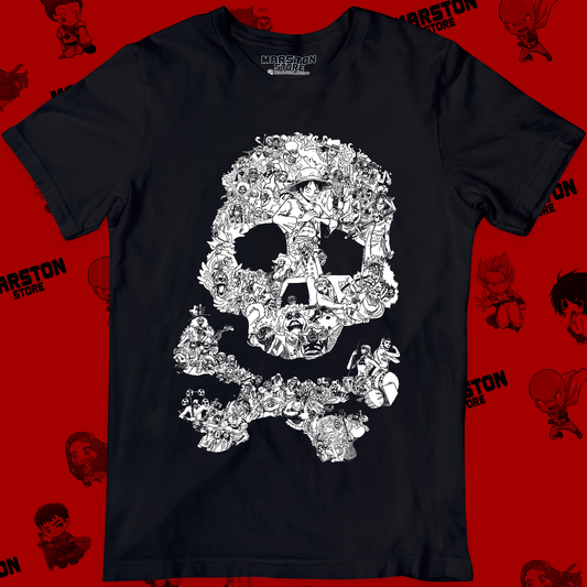 Polera negra One Piece con diseño inspirado en el anime