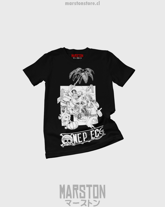 Polera negra One Piece con diseño inspirado en el anime
