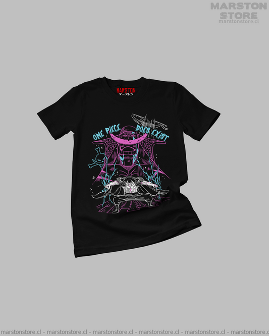 Polera negra One Piece con Edward Newgate, Barbablanca