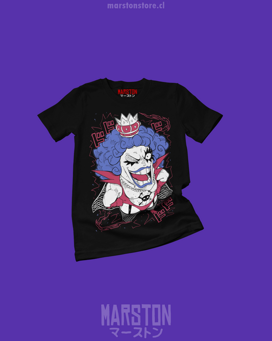 Polera negra One Piece con diseño de Emporio Ivankov