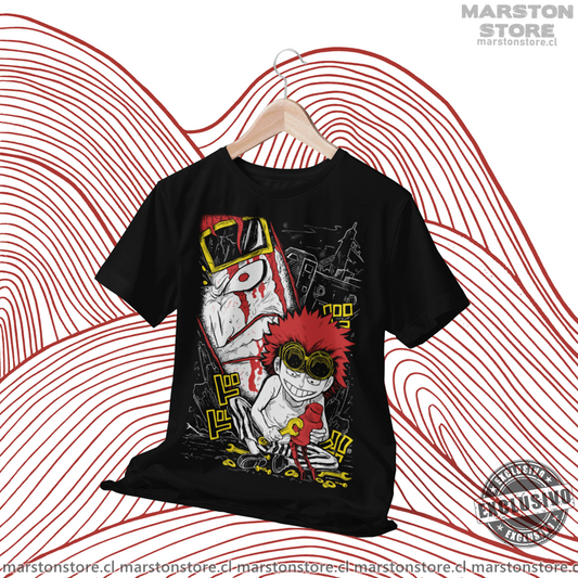 Polera negra One Piece con diseño de Eustass Kid