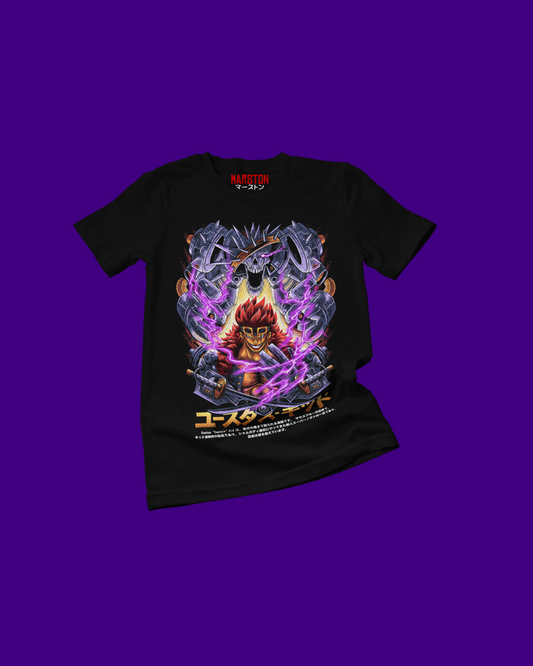 Polera negra One Piece con diseño de Eustass Kid
