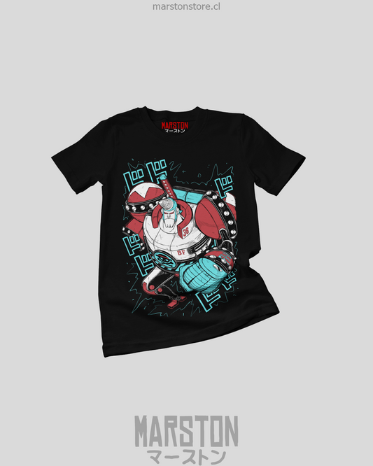 Polera negra One Piece con diseño de Franky